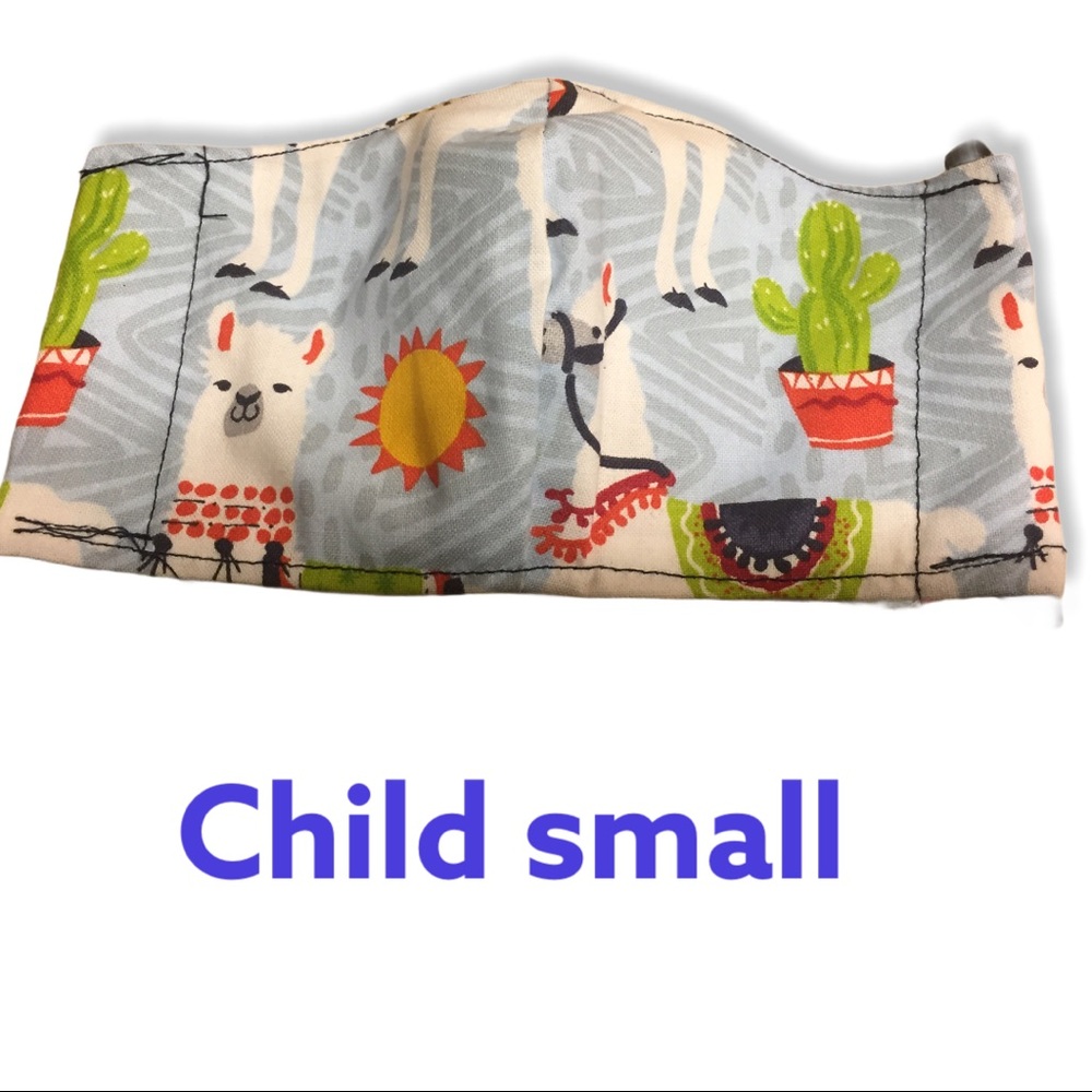 Llama child small cotton face mask